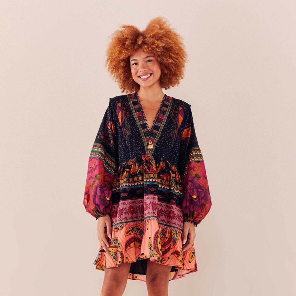 FARM RIO Mixed Patchwork Mini Dress (NWT) - Picture 3 of 14